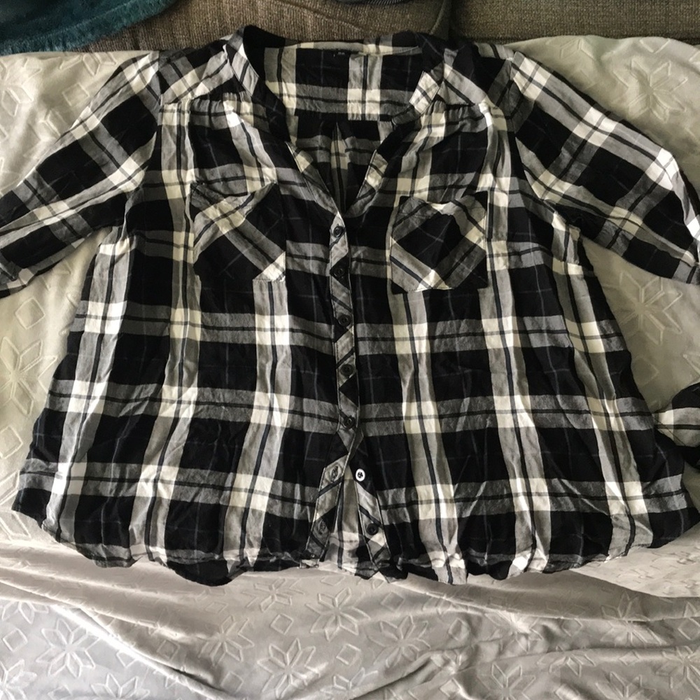 Long sleeve sheer button down